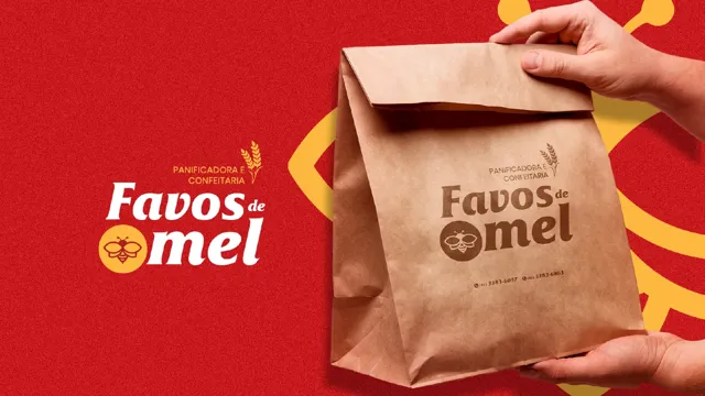 Identidade Favos de Mel em embalagem de papel